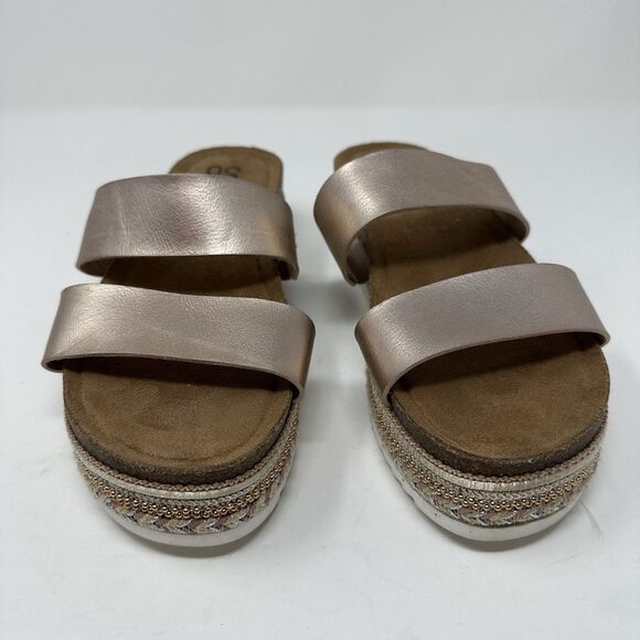 SO Women's Rose Gold‎ 2 Strap High Sandals Size 8.5 ~ Kohls - Picture 2 of 8
